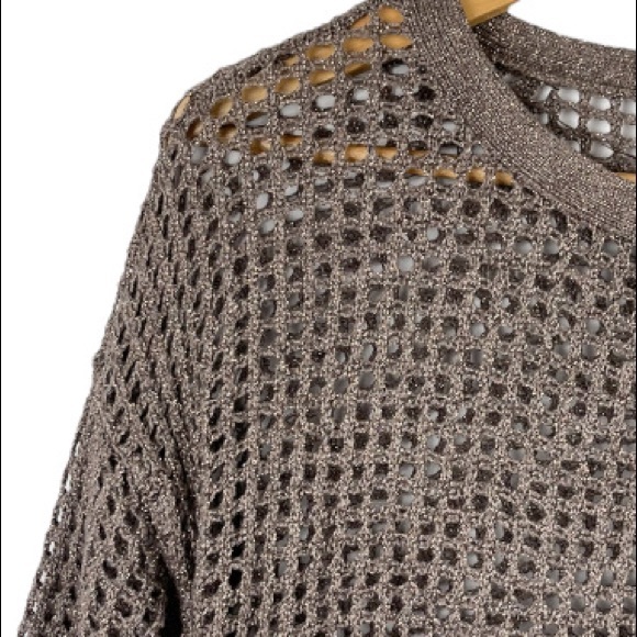 Express Metallic Weave Knot Mesh Top Size XS - Picture 4 of 5